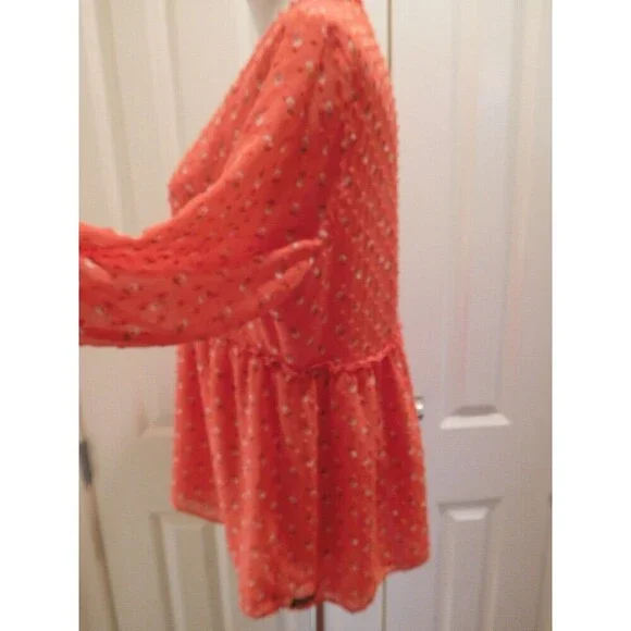 Darling MATILDA JANE "Must Be Love" Red Tufted Dot Crossover Blouse M - Picture 8 of 11